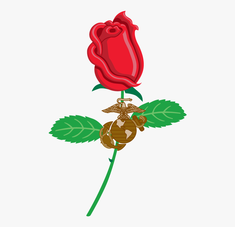 Usmc Wife Rose - Illustration, Transparent Clipart