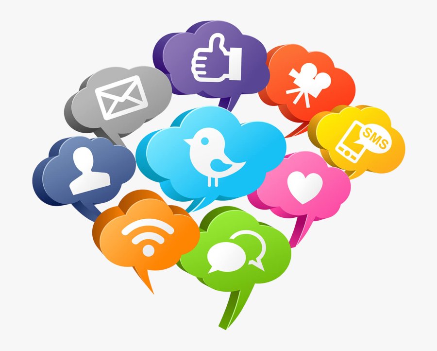 Transparent Newsroom Clipart - Social Media Speech Bubble, Transparent Clipart