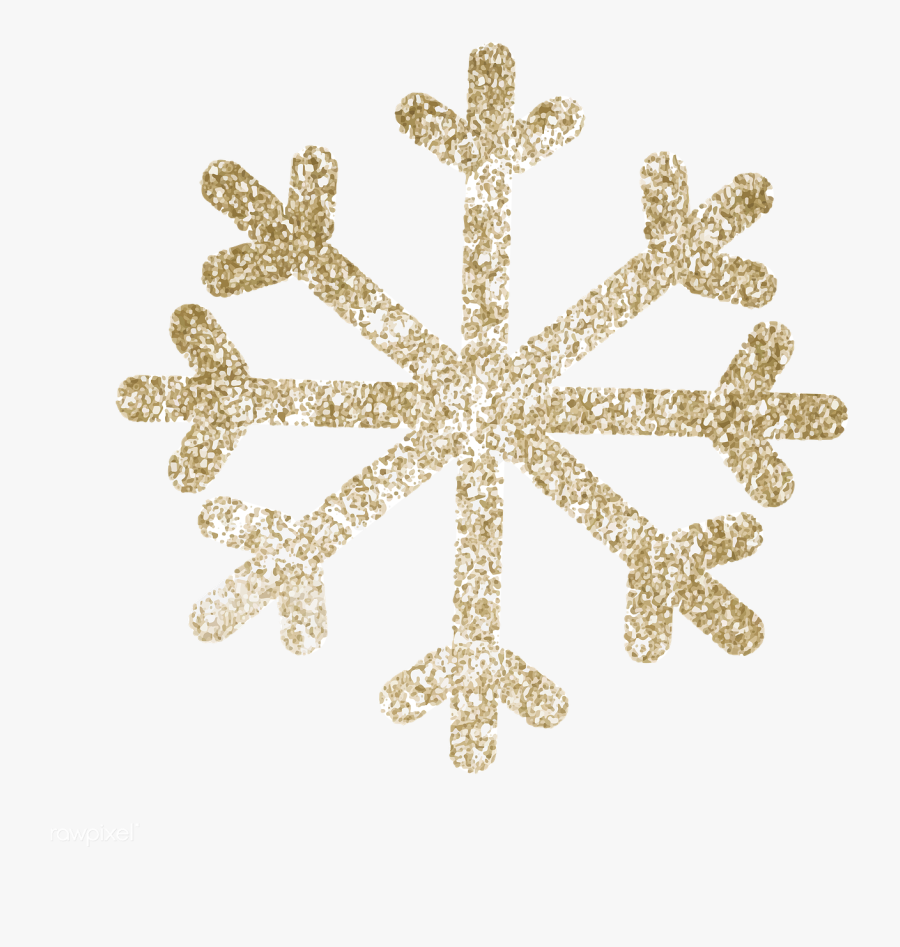 Snowflake Transparent Glittery - Transparent Background Gold Snowflake, Transparent Clipart