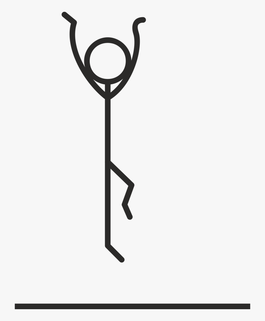 Stick Figure Jumping, Transparent Clipart