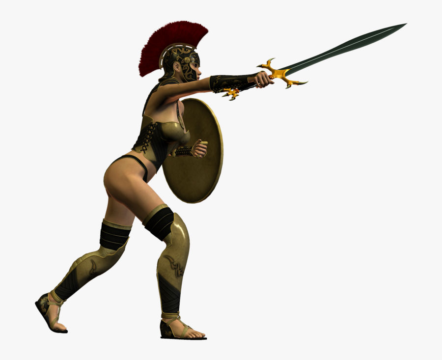 Warrior Clipart Warrior Girl - Woman Ancient Spartan Art, Transparent Clipart
