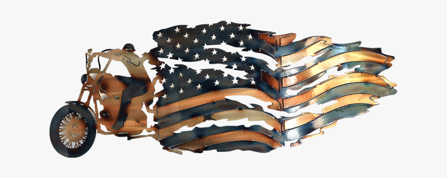 Harley Motorcycle Rider With Tattered Flag"
 Data - Chopper, Transparent Clipart