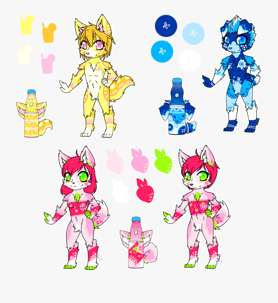 Strawberry, Lemonade, And Blueberry - Cartoon, Transparent Clipart