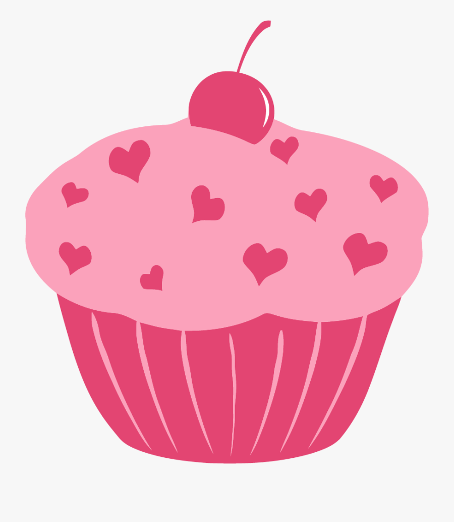 Cute Pink Cupcake Clipart, Transparent Clipart