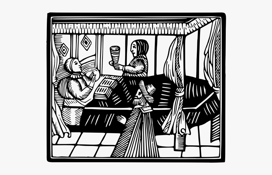 Death Bed - Royalty Deathbed Clipart Black And White, Transparent Clipart