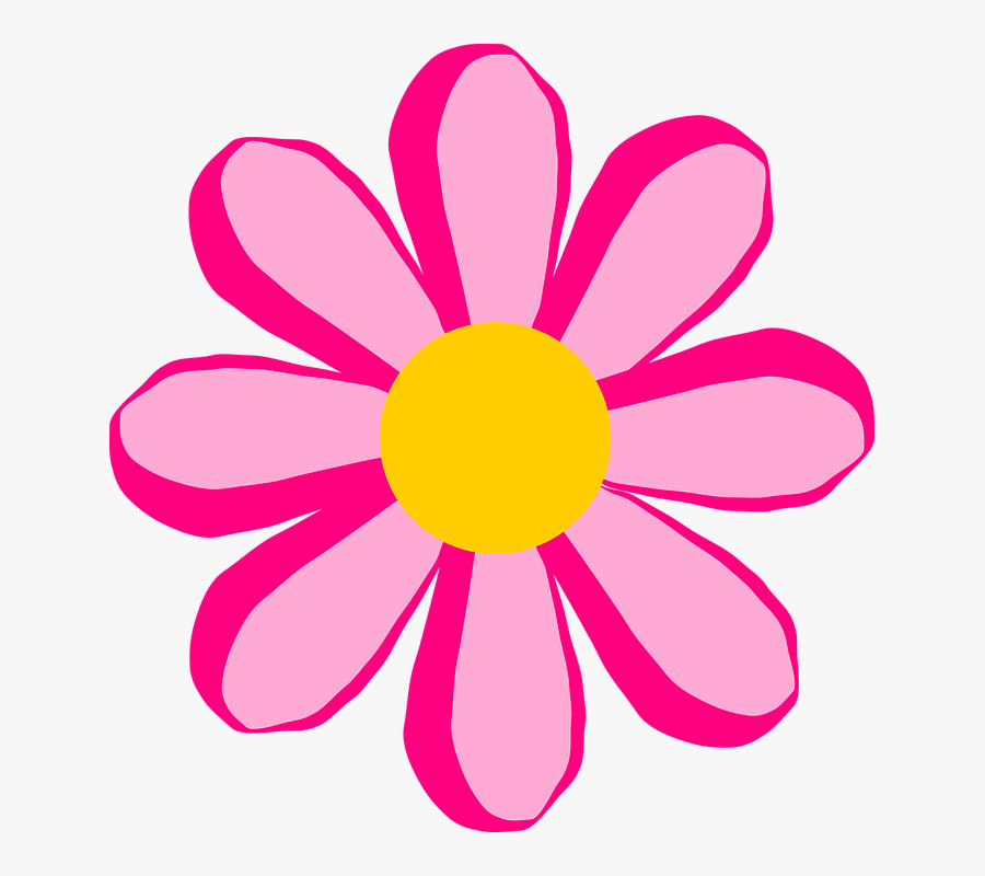 Pink Cartoon Flower Png, Transparent Clipart