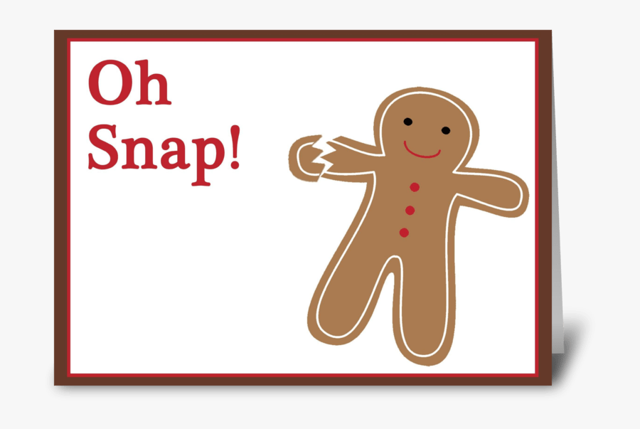 Gingerbread Clipart Oh Snap - Cartoon, Transparent Clipart