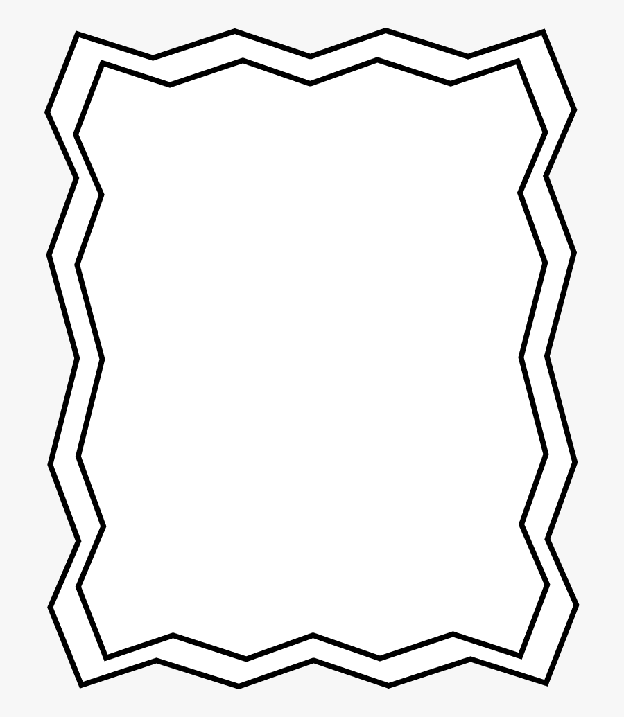 Halloween Frame - Zig Zag Border Black And White, Transparent Clipart