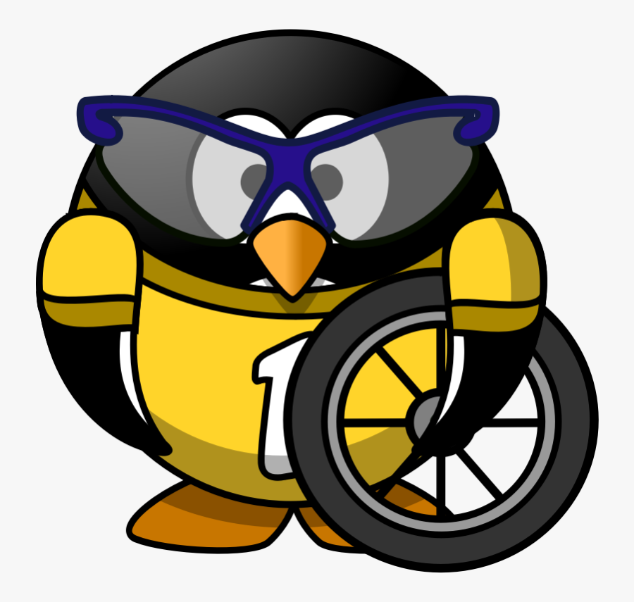 Clipart - Cyclist Penguin - Penguin Pixabay Tux, Transparent Clipart