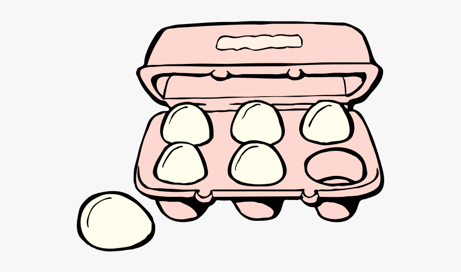 Carton Of 6 Eggs Vector Clip Art - Clip Art Egg Carton, Transparent Clipart