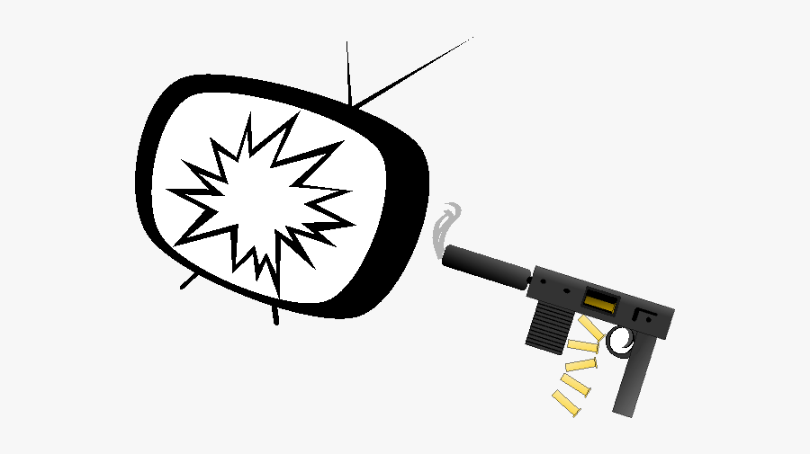 Gun And Broken Tv - Break Tv Cartoon, Transparent Clipart