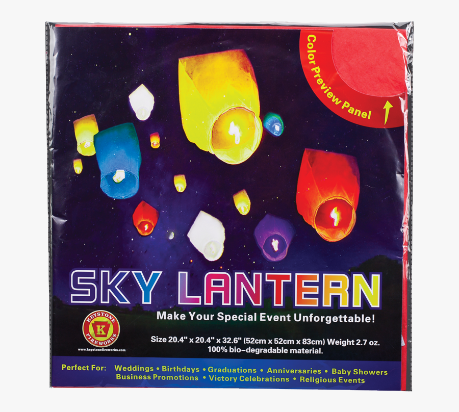 Keystone Fireworks Sky Lantern - Flyer, Transparent Clipart