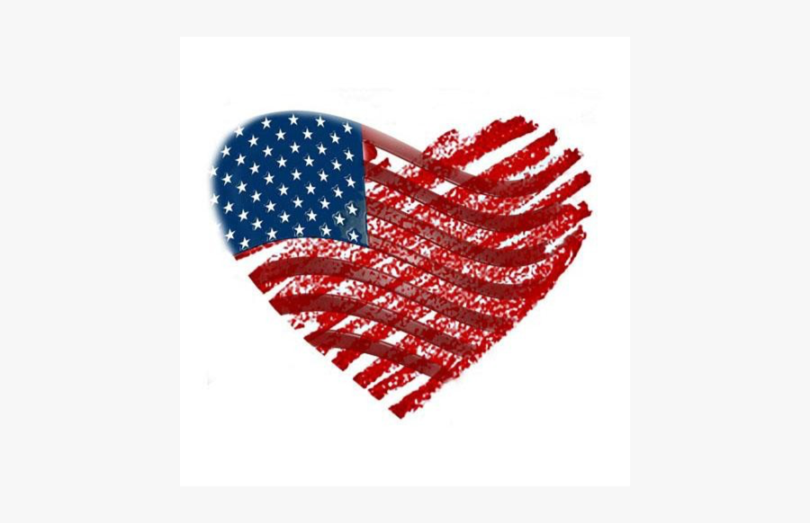 American Flag Heart Png, Transparent Clipart