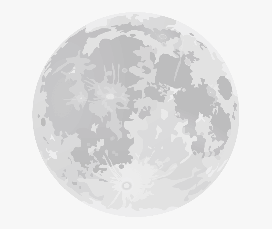 Moon - Full Moon Vector Logo, Transparent Clipart
