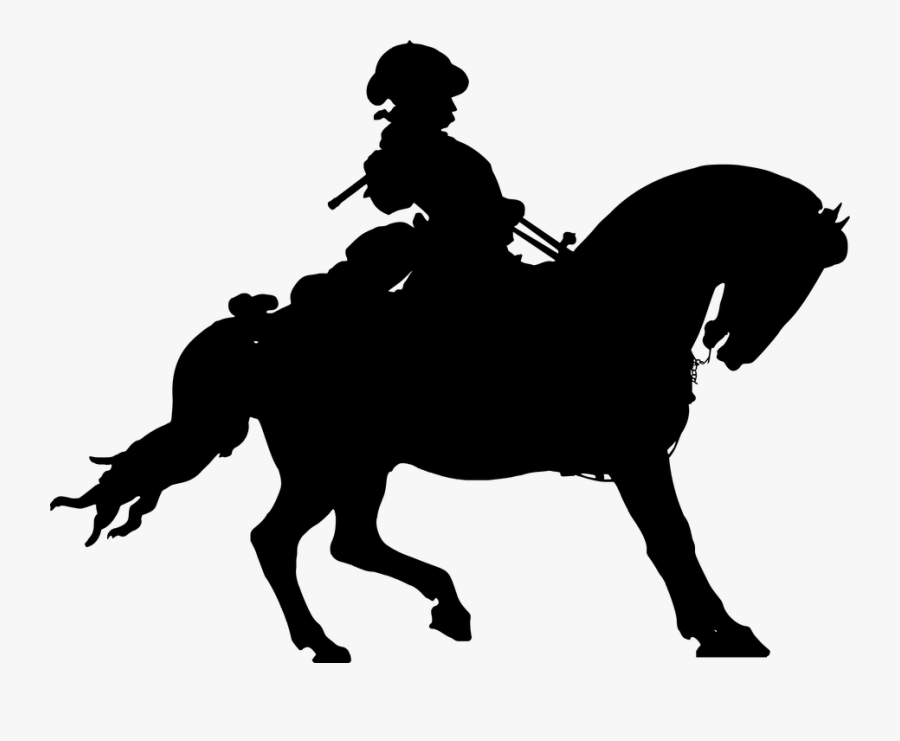 Horse Stallion Equestrian Clip Art - Silhouette Of Man On Horse, Transparent Clipart