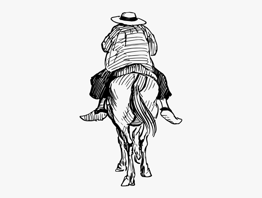 Horse And Rider Image - Sketch, Transparent Clipart