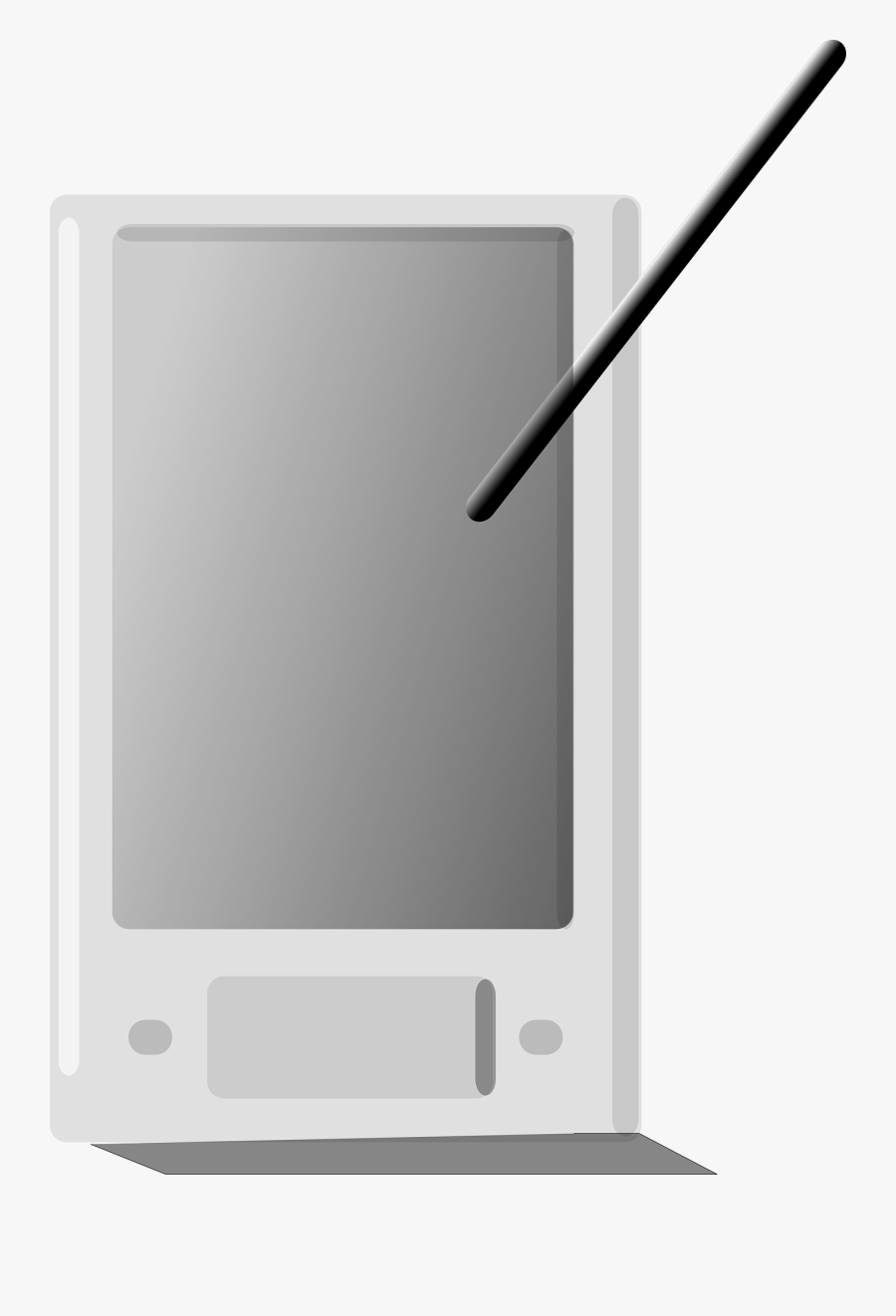 Palm Top Computer Black And White, Transparent Clipart