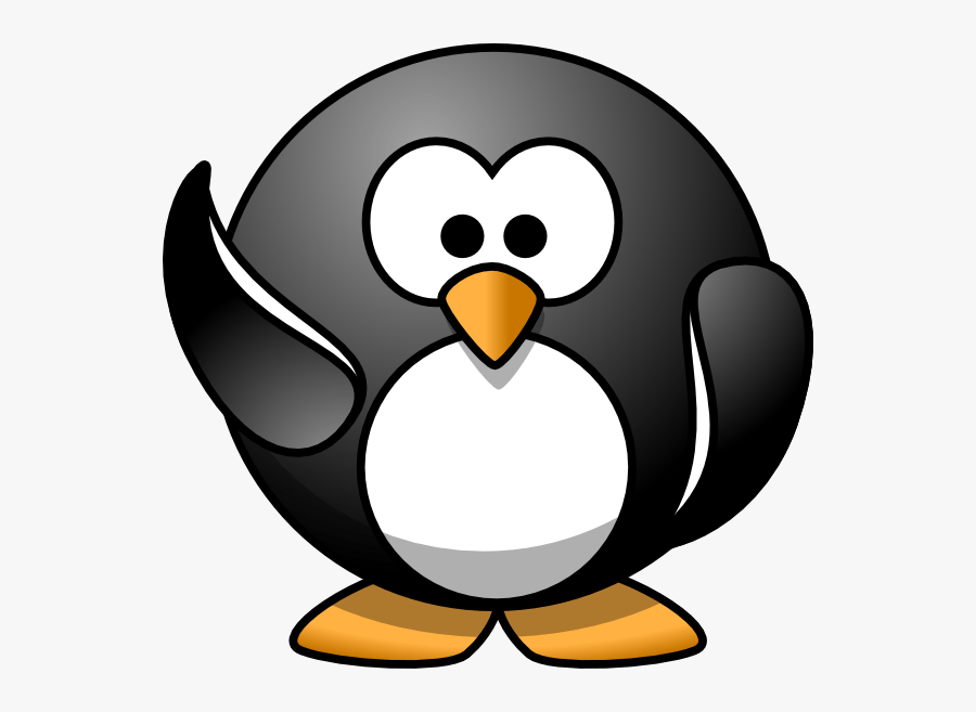 Waving Hi Clipart - Penguin Cartoon No Background, Transparent Clipart
