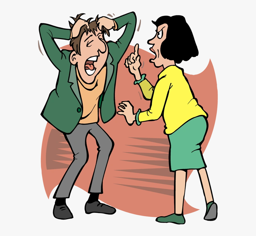 Funny Husband Wife Fight, Transparent Clipart