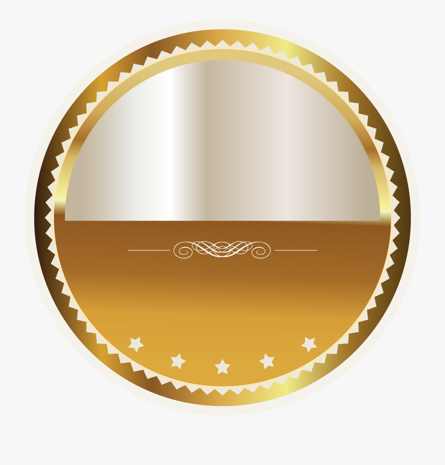 Badges And Labels Clipart Png Royalty Free Library - Circle Badge Gold Png, Transparent Clipart