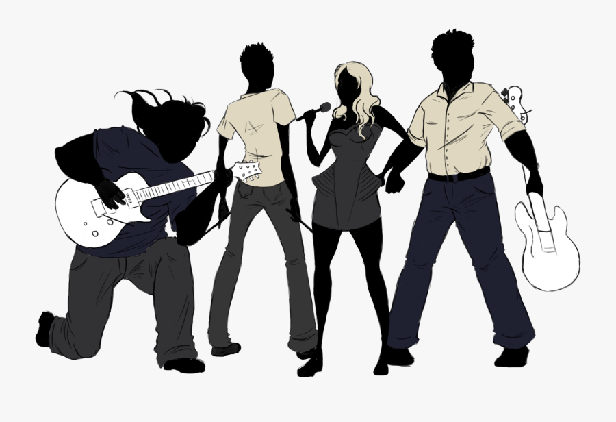 Rock Band Musical Ensemble Silhouette Jazz Band - Group Singing Silhouette Png, Transparent Clipart
