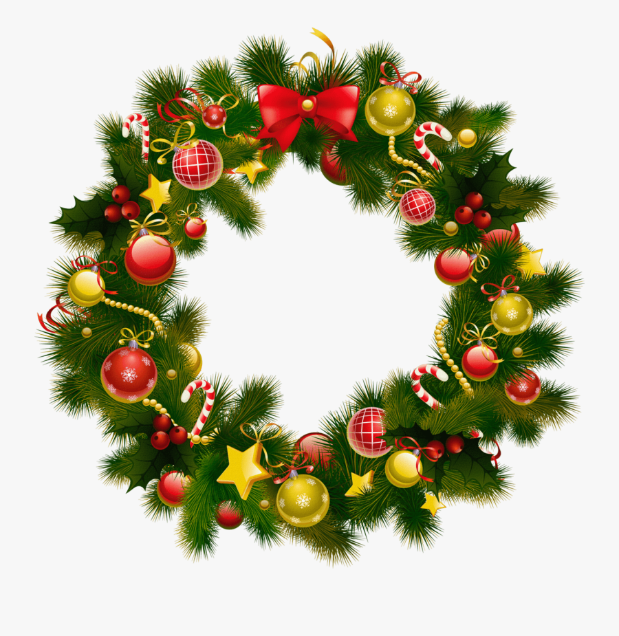 Christmas Wreath Clipart - Merry Christmas Wreath Clipart, Transparent Clipart