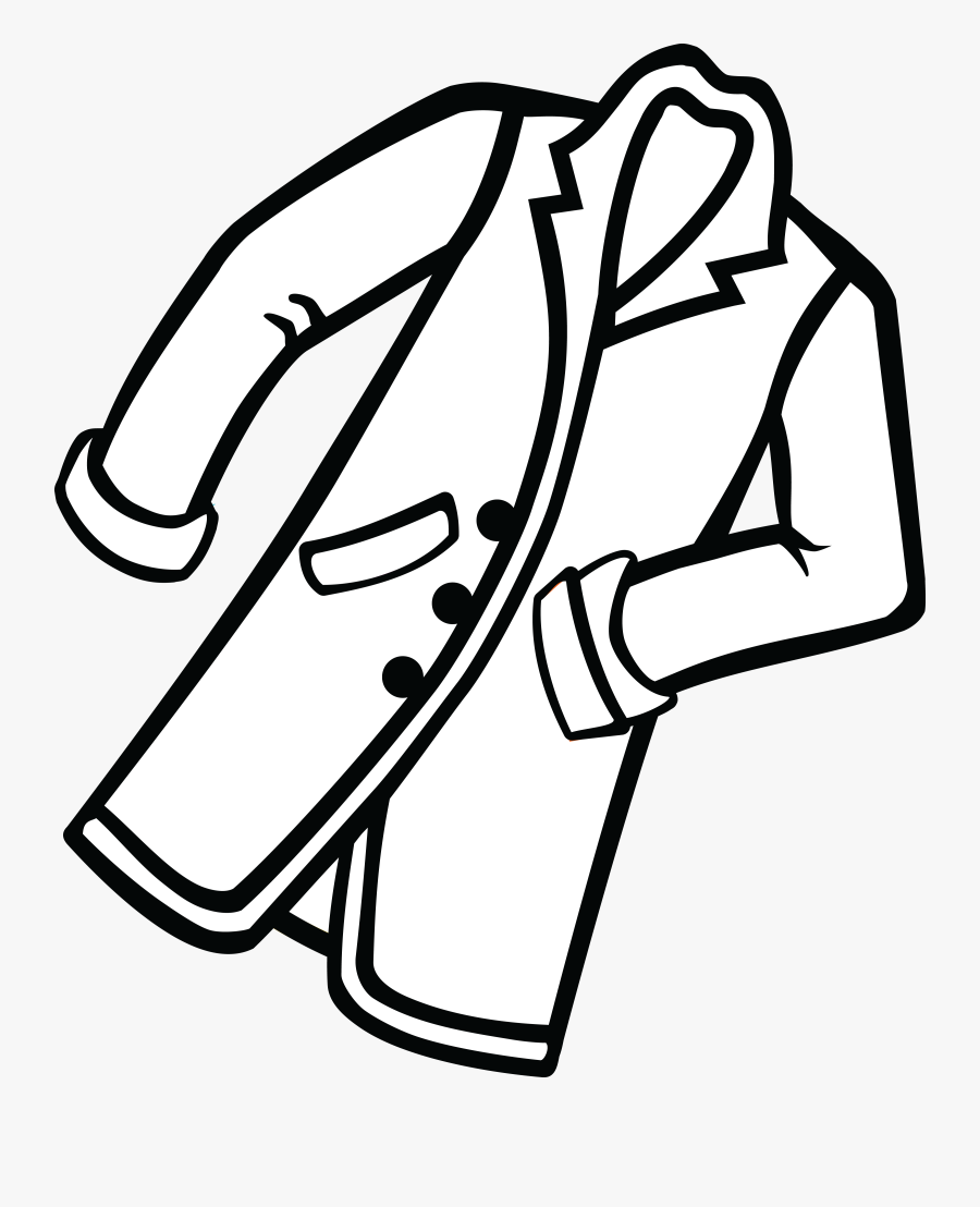 Clipart Of Coat, Black Coat And Closet - Coat Clipart Black And White, Transparent Clipart