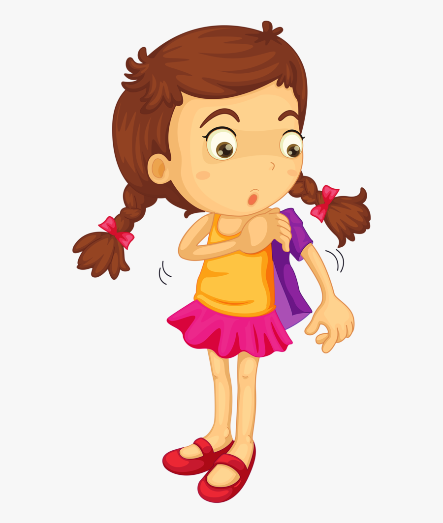 Cartoon Girl Getting Dressed Clipart , Png Download - Getting Dressed For School Clipart, Transparent Clipart