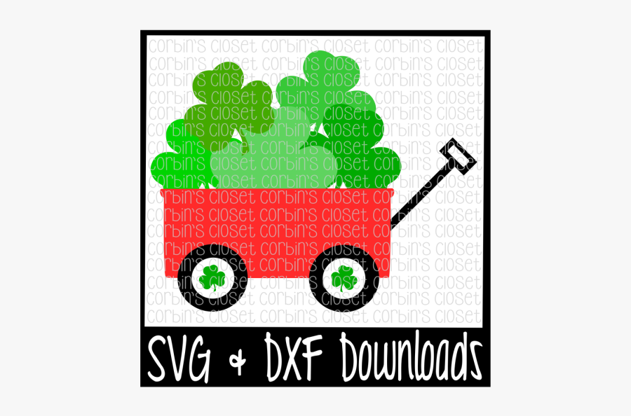 Free Wagon * Red Wagon * Clover * Lucky * St - Sign, Transparent Clipart