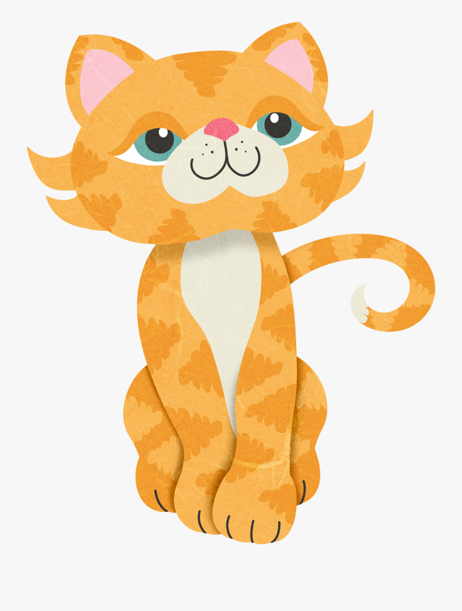 Kittens Clipart Stuffed Cat - Cartoon Orange Persian Cat, Transparent Clipart