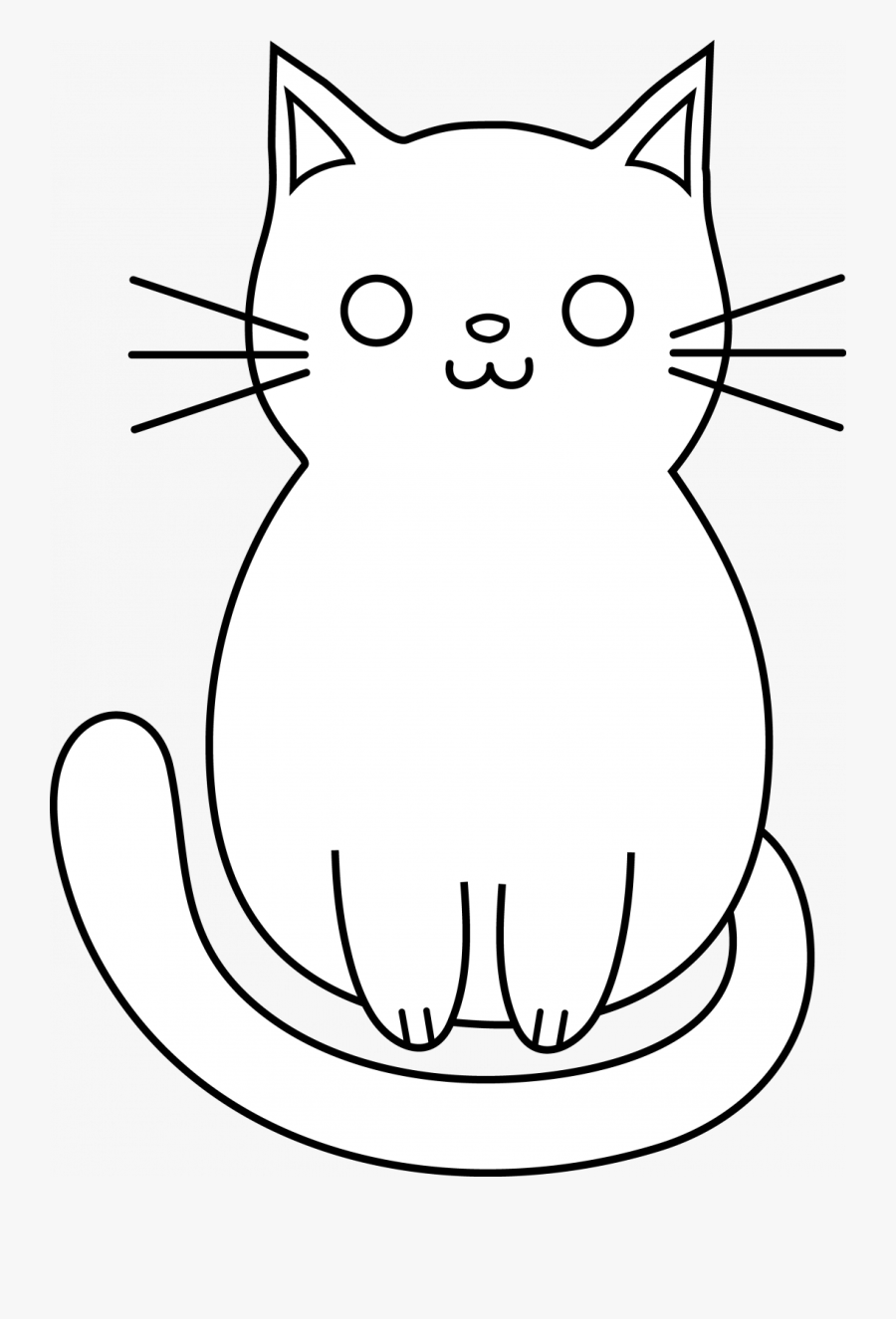 Transparent Christmas Cat Png - Simple Cat Cartoon Drawing, Transparent Clipart
