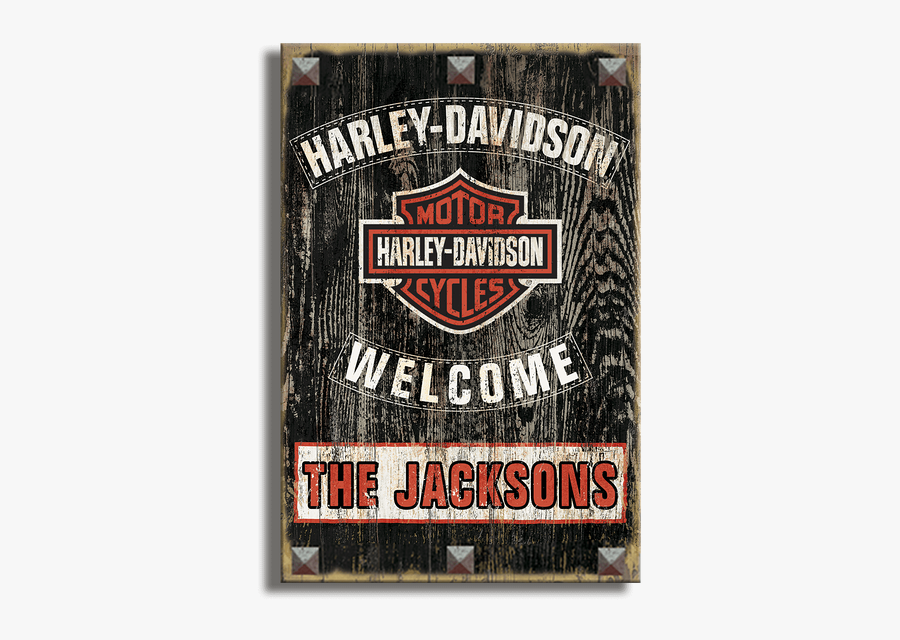 Harley Davidson Personalized Welcome Sign, Transparent Clipart