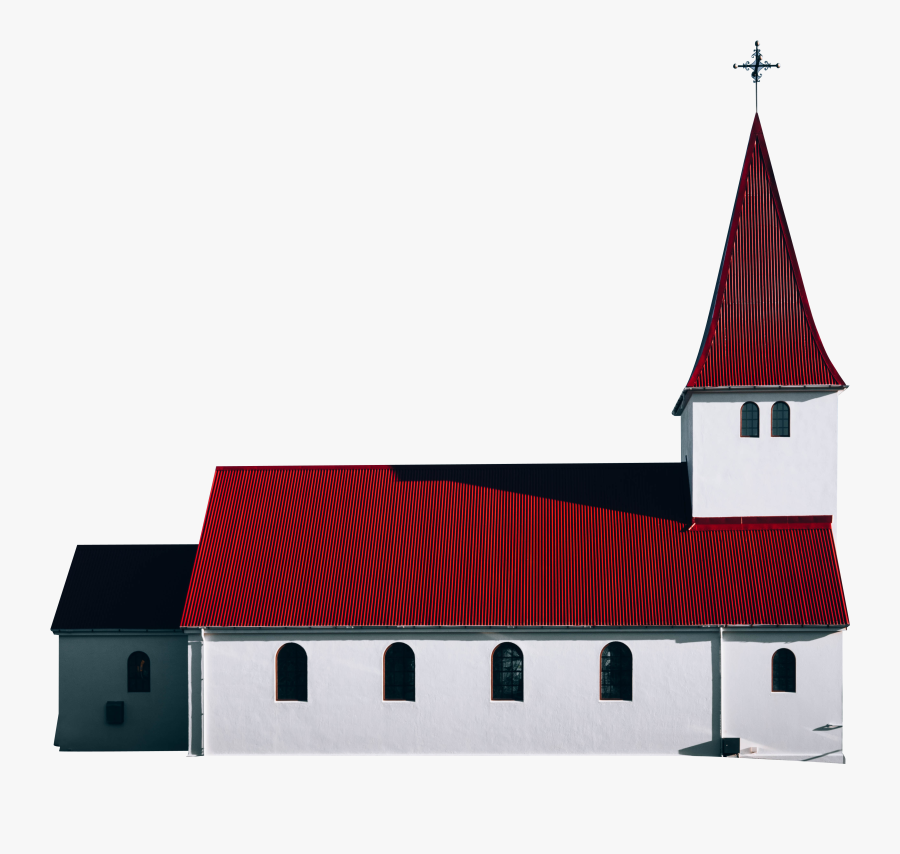 Red White Church Building - Church, Transparent Clipart