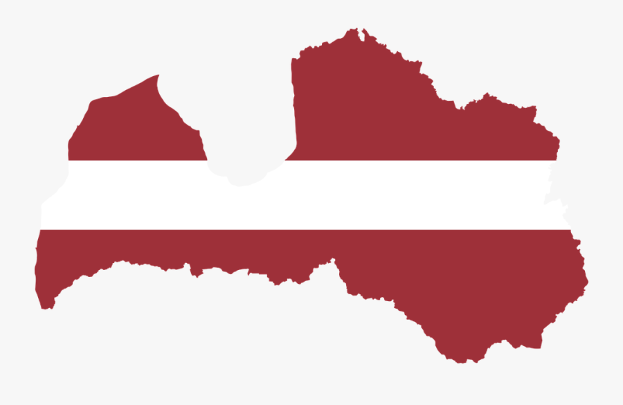 Latvia Map Flag, Transparent Clipart
