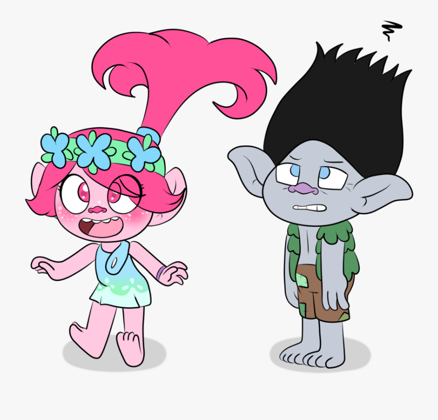 I Said I Was Gonna Draw More Branch And Poppy, And - Cartoon, Transparent Clipart