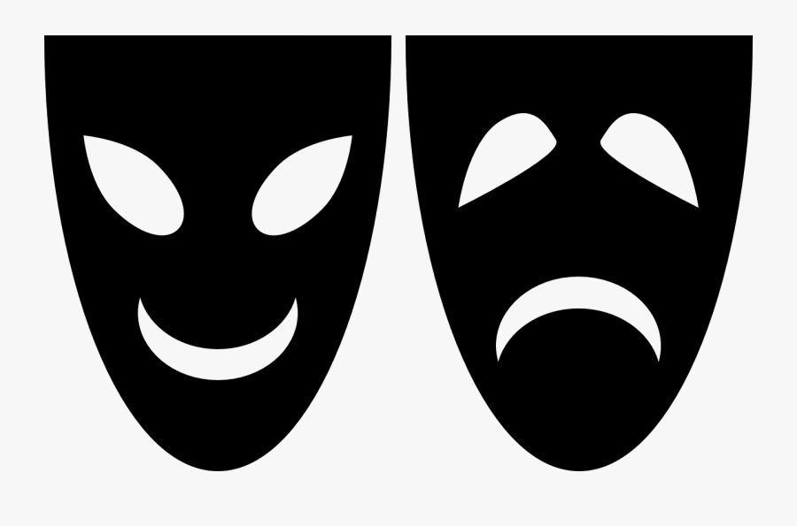 Madrid Theatre Mask Play Acting - Two Faces Sad And Happy, Transparent Clipart