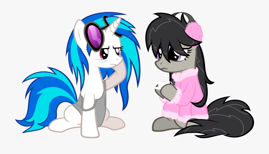 Zacatron94, Bathrobe, Bed Mane, Clothes, Coffee, Dj - Mlp Vinyl Scratch Morning, Transparent Clipart