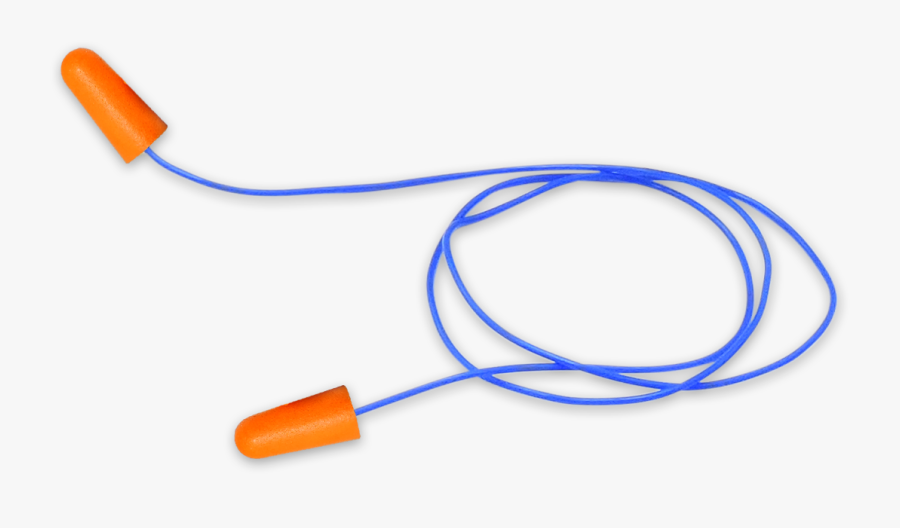 Bullhead Safety™ Earplug Pu Foam Orange Corded Disposable"

 - Cable, Transparent Clipart