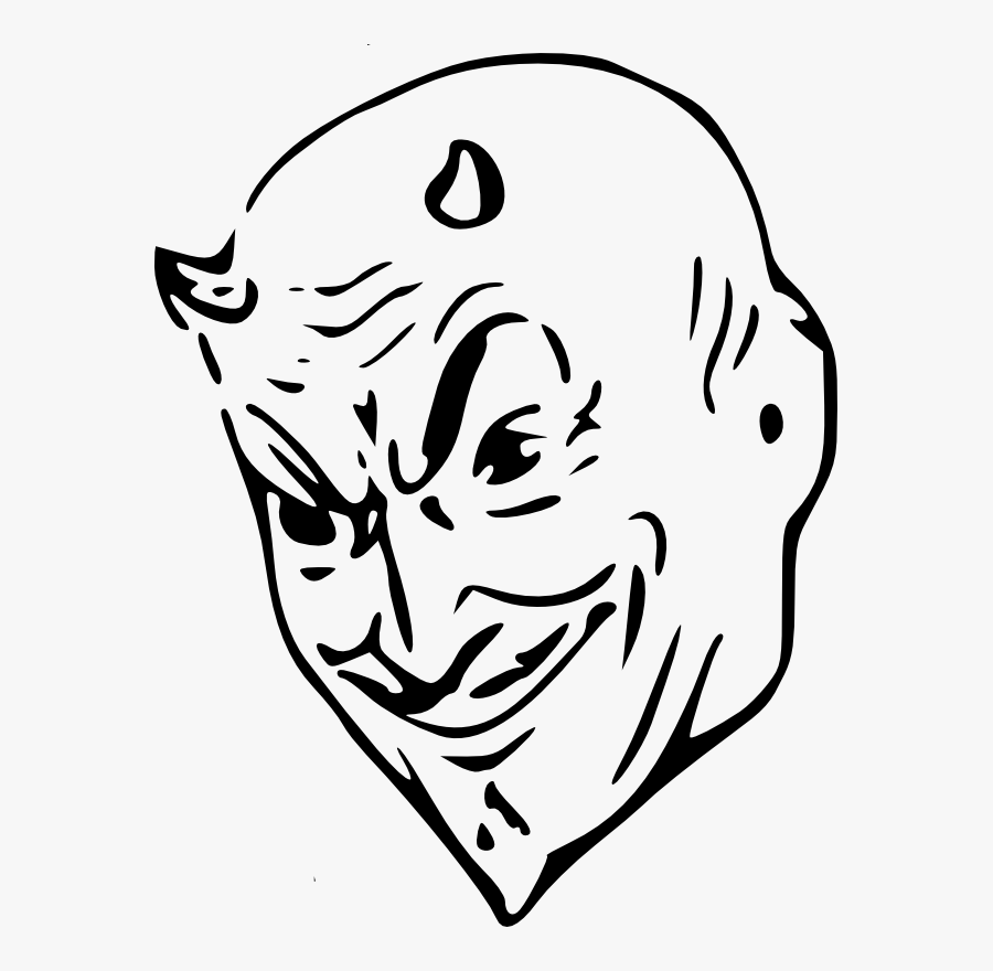 Devil Head Vector Clip Art - Black And White Devil Horns Png, Transparent Clipart