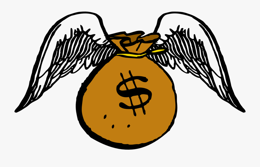 Flying Money Bag Png, Transparent Clipart