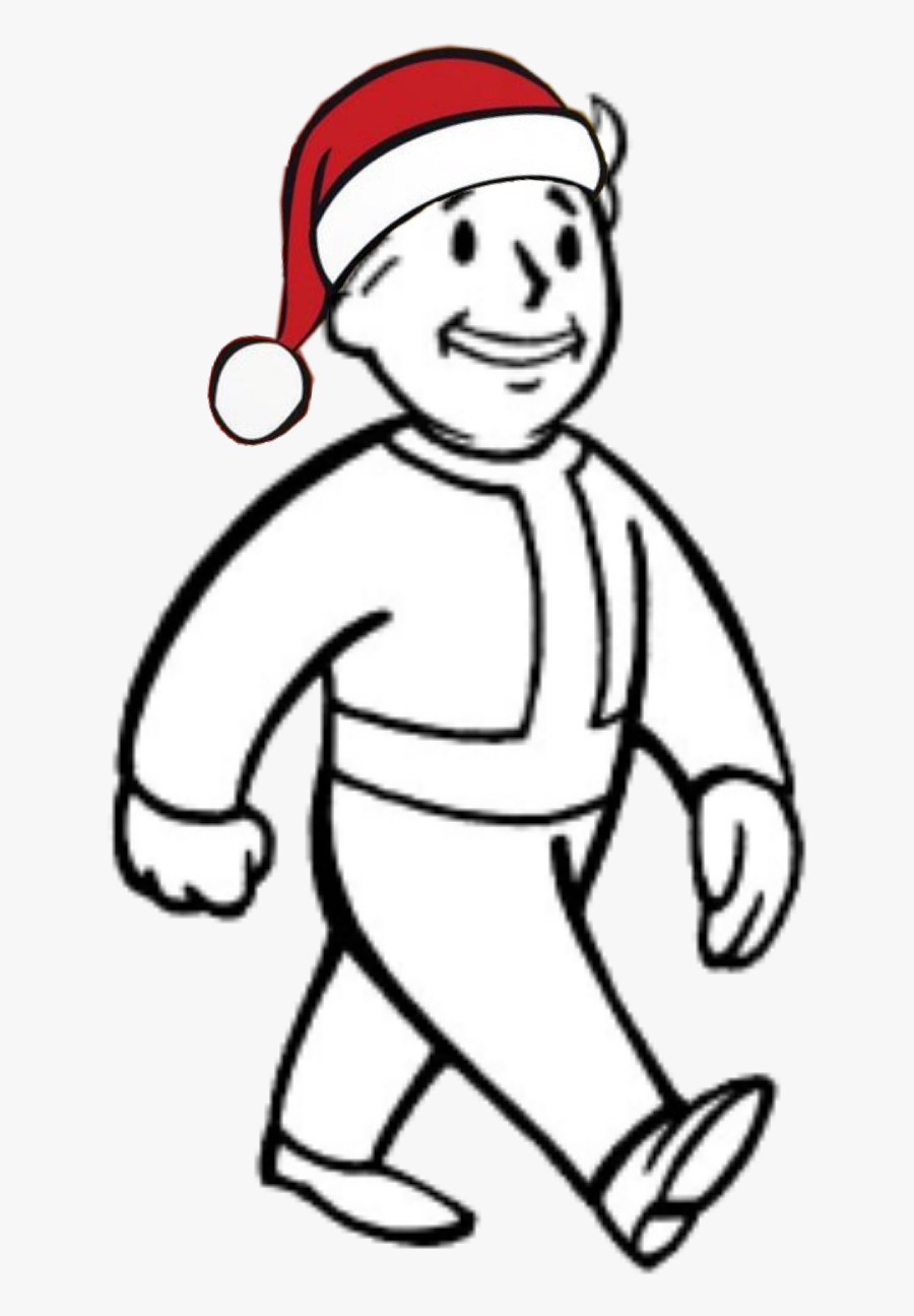 Vault Boy Christmas - Fallout Vault Boy Drawing, Transparent Clipart