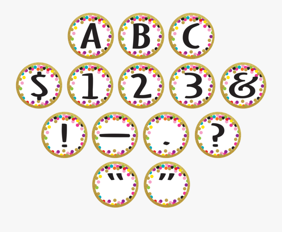 Confetti Classroom Letters, Transparent Clipart