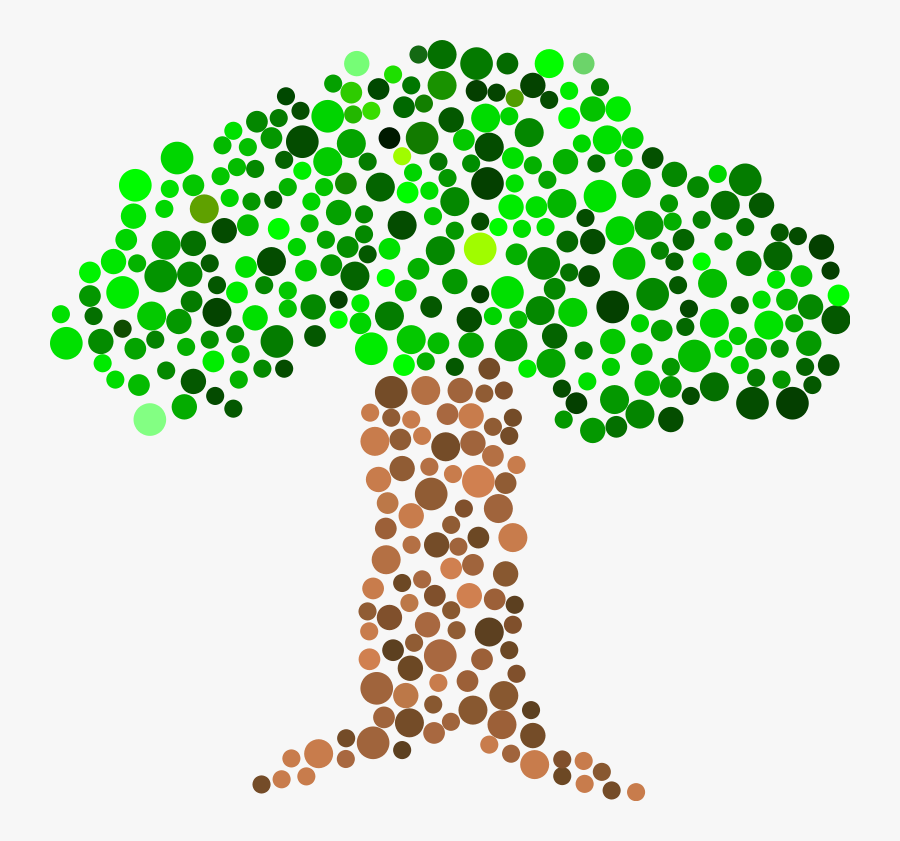 Dot Tree 2 - Tree Dots, Transparent Clipart
