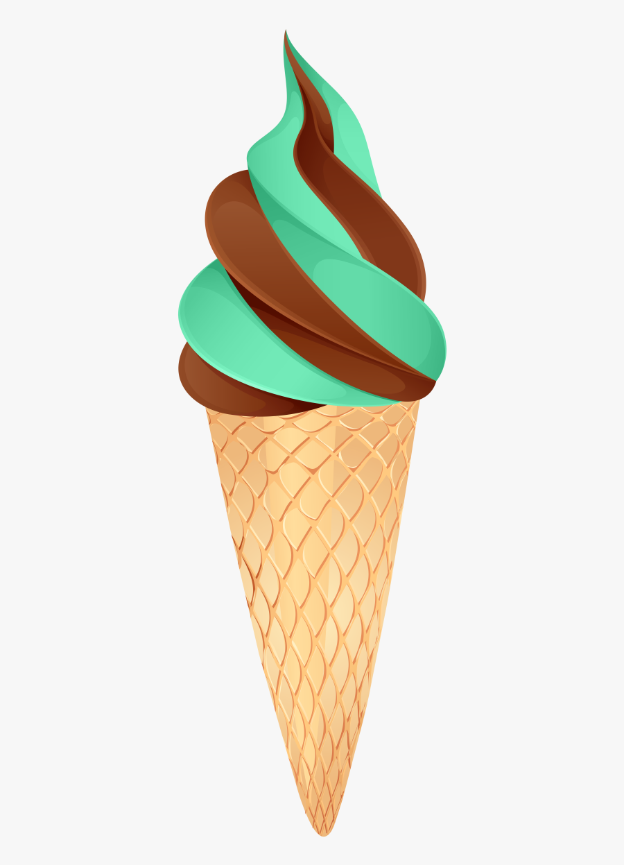 Cone Ice Cream Green Clour Png, Transparent Clipart
