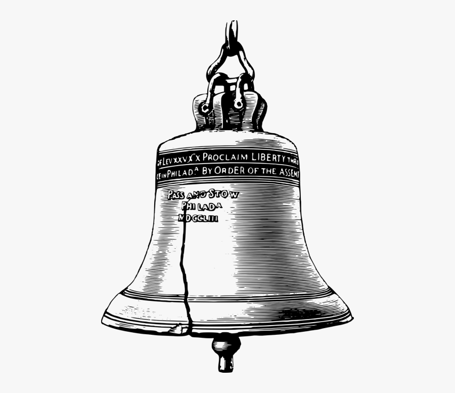America American Bell - Line Drawing Liberty Bell, Transparent Clipart
