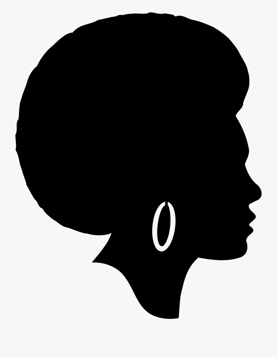 Black Women Afro Puff Chef Clipart Clip Free Download - Black Woman Silhouette Png, Transparent Clipart