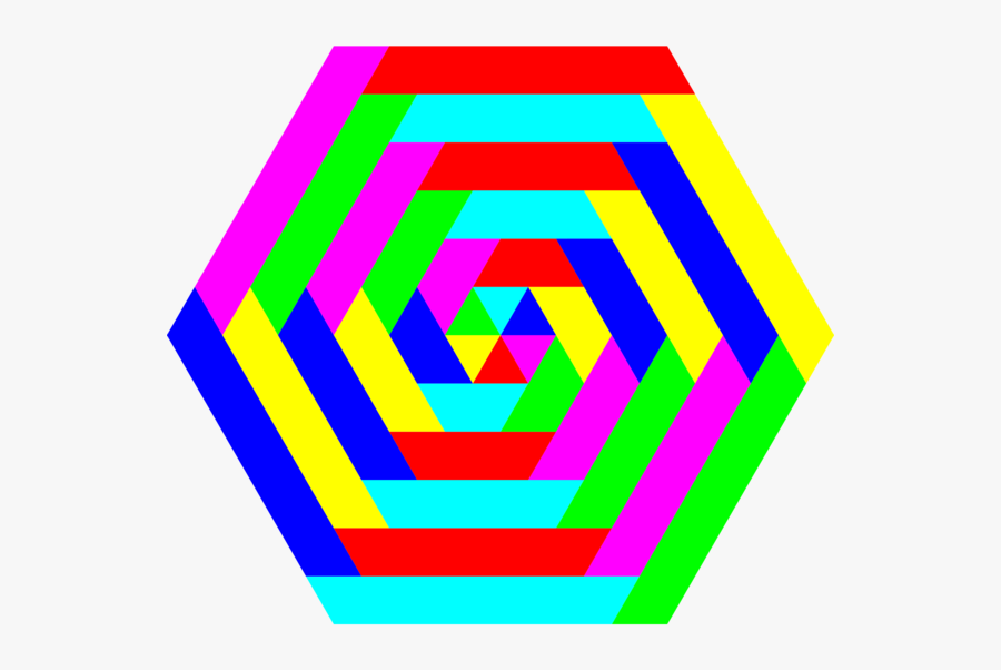 Hexagon Trapezoid Colors - Hexagon Rainbow, Transparent Clipart
