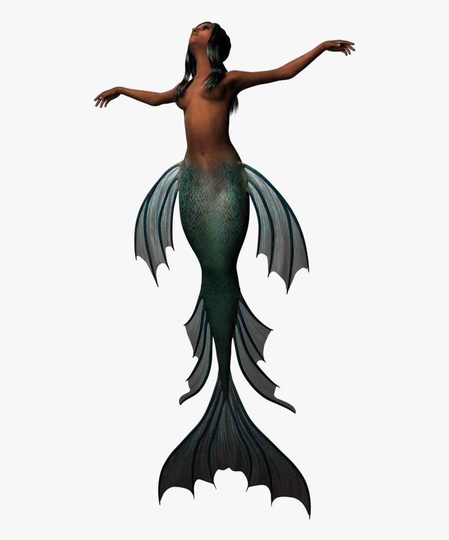 Merma#dark Green Tail - Mermaid Fantasy Art Png, Transparent Clipart