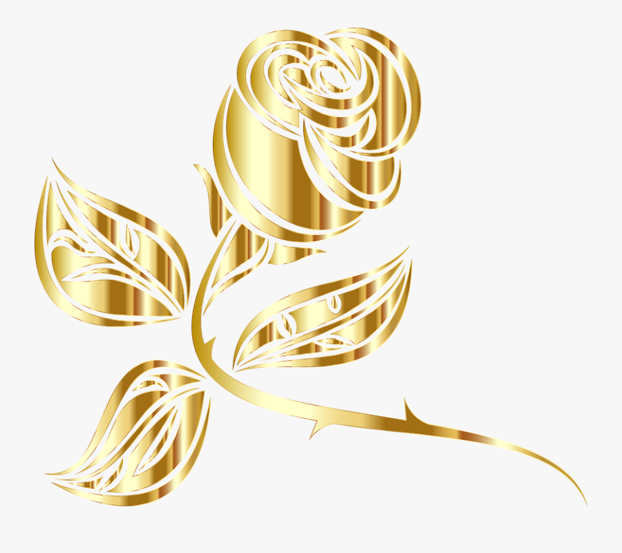 Gold Roses Clip Art, Transparent Clipart