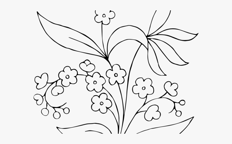 White Flower Clipart Flower Design - Black And White Flowers Clip Art Free, Transparent Clipart